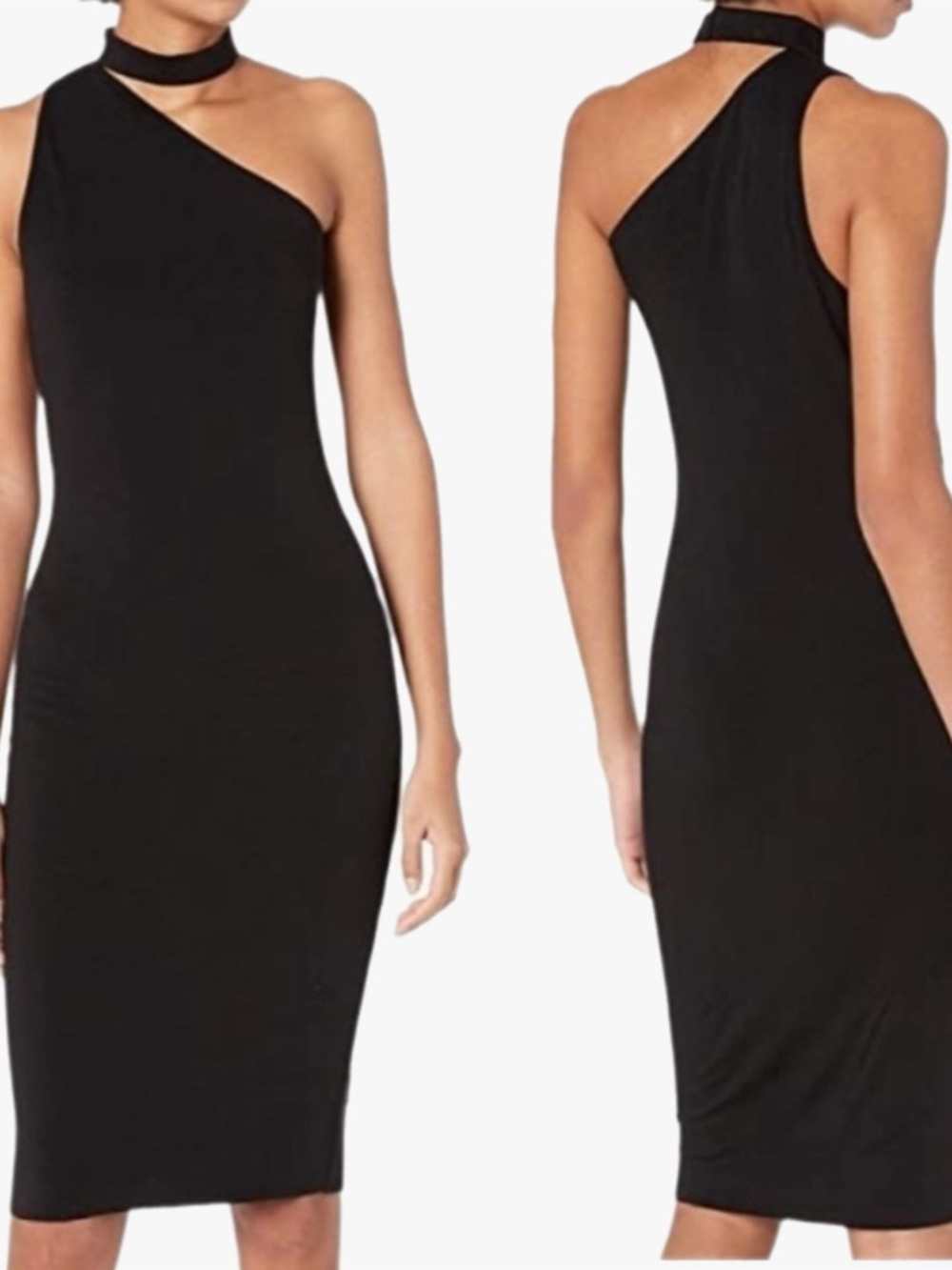 Bailey 44 Black One-Shoulder Choker Sheath Dress Women’s Size Small